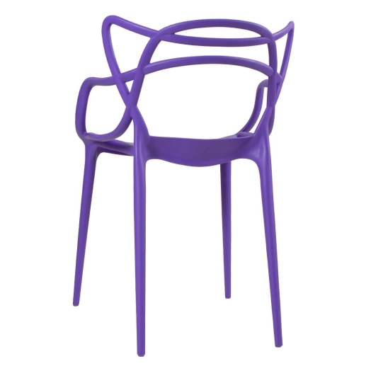 Kit 4 Cadeiras de jantar Master Allegra Design Moderno em Polipropileno - Roxo Produto Kit 4 Cadeiras de jantar Master Allegra Design Moderno em Polipropileno - Roxo