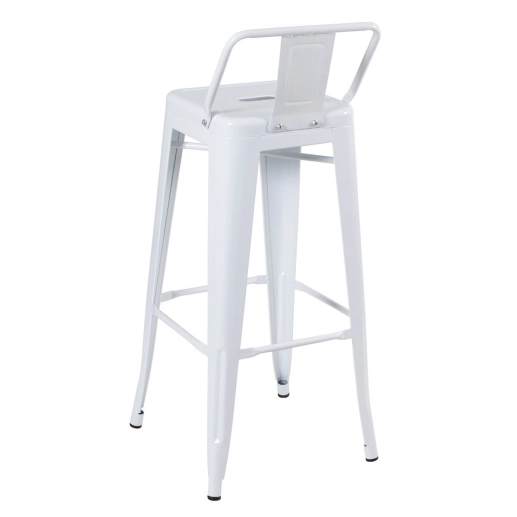 Banqueta alta para bancada Iron Tolix com encosto 76 cm - Branco Produto Banqueta alta para bancada Iron Tolix com encosto 76 cm - Branco