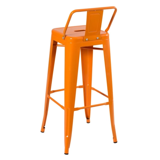 Produto Banqueta alta para bancada Iron Tolix com encosto 76 cm – Laranja