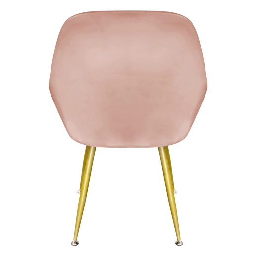 Produto Cadeira Poltrona Lines com pés dourados Suede para sala de jantar - Rosa