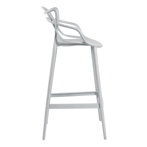 Produto Kit 3 Banquetas alta para bancada Master Allegra em Polipropileno 78 cm - Cinza claro