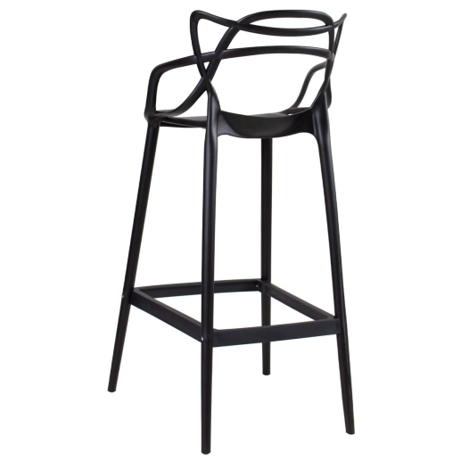 Produto Kit 6 Banquetas alta para bancada Master Allegra em Polipropileno 76 cm - Preto