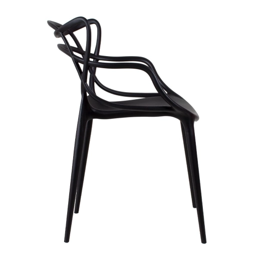 Produto Kit 10 Cadeiras de jantar Master Allegra Design Moderno em Polipropileno - Preto