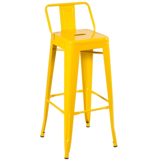 Kit 2 banquetas altas para bancada Iron Tolix com encosto 76 cm – Amarelo Produto Kit 2 banquetas altas para bancada Iron Tolix com encosto 76 cm – Amarelo