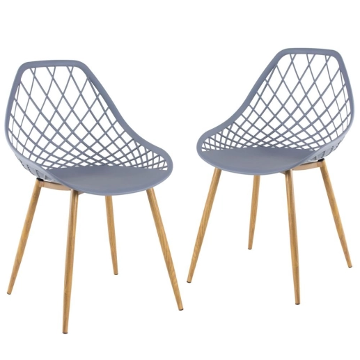 Kit 2 Cadeiras de jantar Clarice Cloe com design contemporâneo - Cinza Produto Kit 2 Cadeiras de jantar Clarice Cloe com design contemporâneo - Cinza