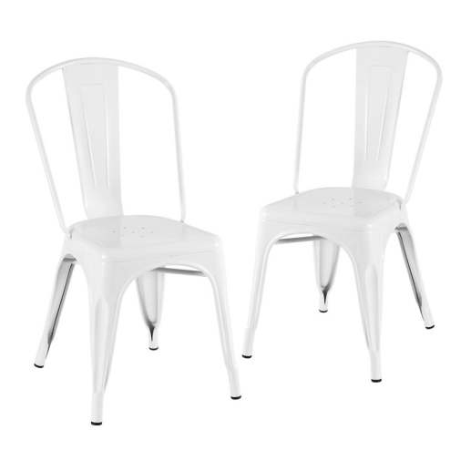 Produto Kit 2 Cadeiras de jantar Iron Tolix com design industrial - Branco