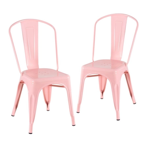 Kit 2 Cadeiras de jantar Iron Tolix com design industrial - Rosa Antigo Produto Kit 2 Cadeiras de jantar Iron Tolix com design industrial - Rosa Antigo