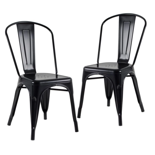 Produto Kit 2 Cadeiras de jantar Iron Tolix com design industrial - Preto Semibrilho