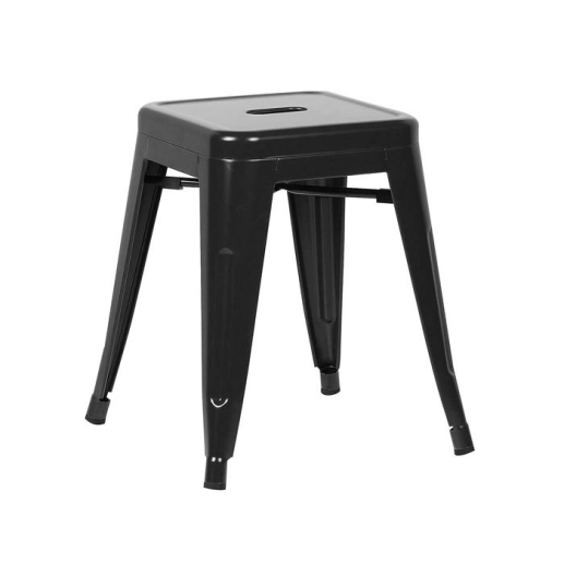 Produto Kit 3 Banquetas baixa para cozinha Iron Tolix 45 cm - Preto