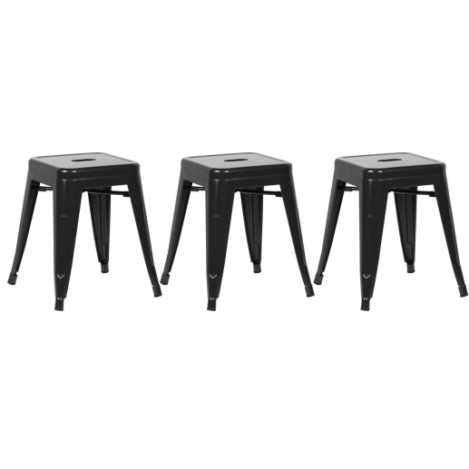 Produto Kit 3 Banquetas baixa para cozinha Iron Tolix 45 cm - Preto