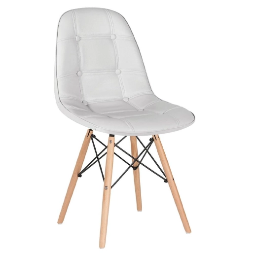 Produto Kit 3 Cadeiras de jantar Charles Eames Eiffel Botonê Estofada - Cinza claro