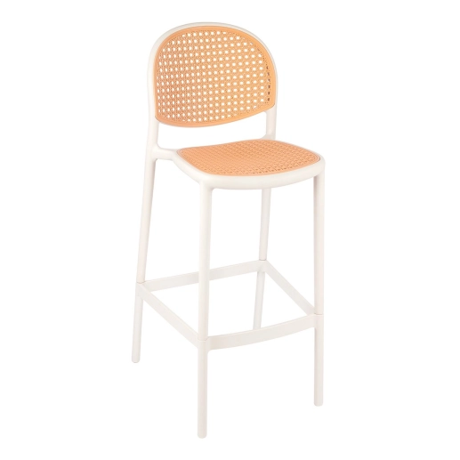 Produto Kit 4 Banquetas alta para bancada Mumbai com assento anatômico 78 cm – Branco
