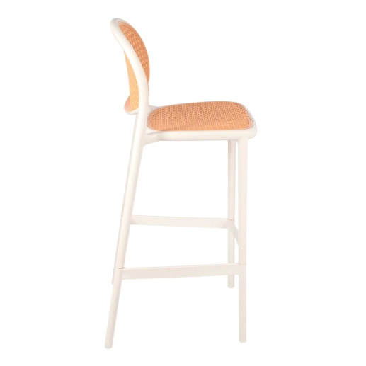 Produto Kit 4 Banquetas alta para bancada Mumbai com assento anatômico 78 cm – Branco
