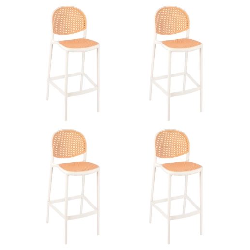 Produto Kit 4 Banquetas alta para bancada Mumbai com assento anatômico 78 cm – Branco