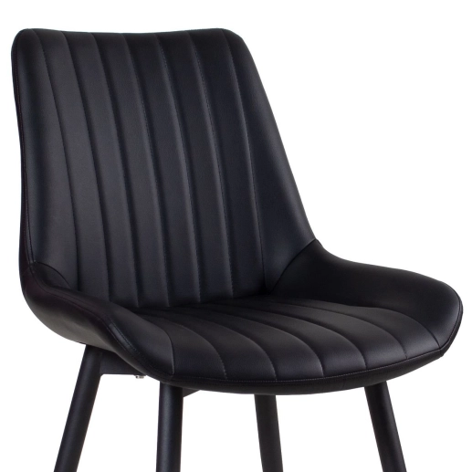 Kit 4 Cadeiras estofada Chicago com design industrial – Preto Produto Kit 4 Cadeiras estofada Chicago com design industrial – Preto