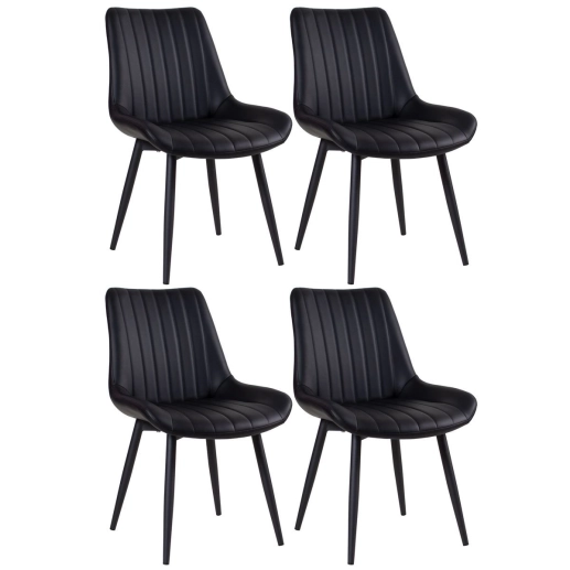 Kit 4 Cadeiras estofada Chicago com design industrial – Preto Produto Kit 4 Cadeiras estofada Chicago com design industrial – Preto