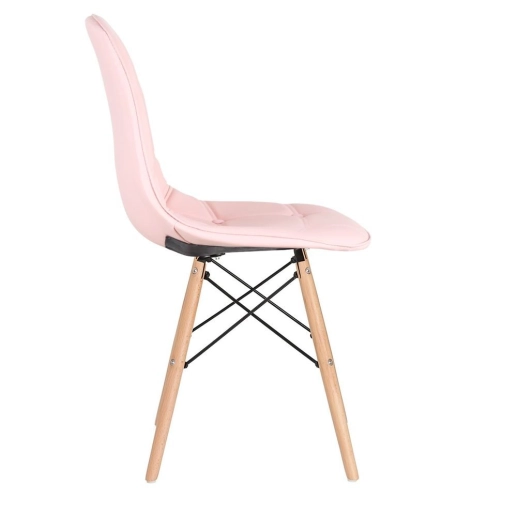 Produto Kit 4 Cadeiras de jantar Charles Eames Eiffel Botonê Estofada - Rosa claro