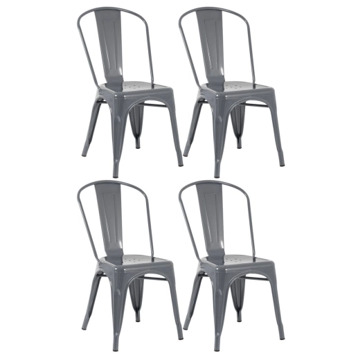 Produto Kit 4 Cadeiras de jantar Iron Tolix com design industrial - Cinza Escuro
