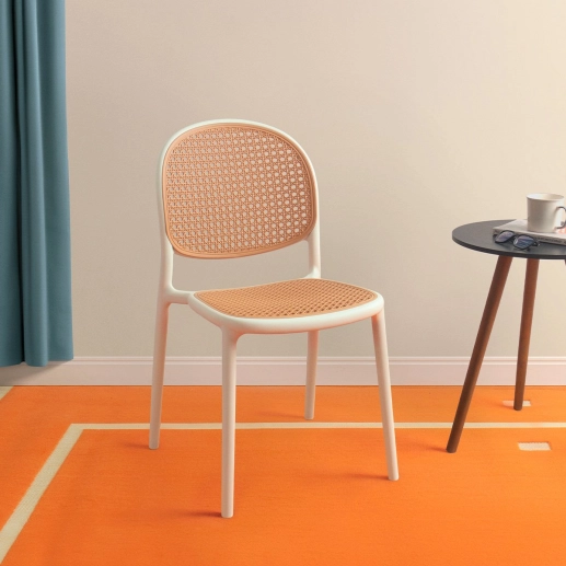 Produto Kit 4 Cadeiras de jantar Mumbai de telinha com design contemporâneo e assento anatômico – Branco