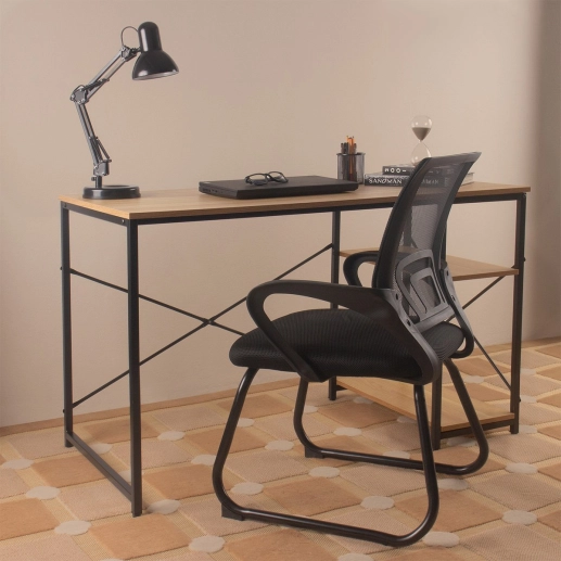Produto Kit 4 Cadeiras estofada Office Tok com base fixa para escritório – Preto