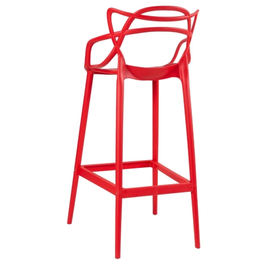 Produto Kit 6 Banquetas alta para bancada Master Allegra em Polipropileno 78 cm - Vermelho