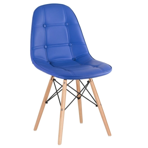 Produto Kit 6 Cadeiras de jantar Charles Eames Eiffel Botonê Estofada - Azul