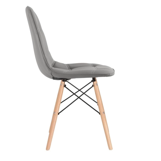 Produto Kit 6 Cadeiras de jantar Charles Eames Eiffel Botonê Estofada - Cinza