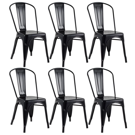 Produto Kit 6 Cadeiras de jantar Iron Tolix com design industrial - Preto Semibrilho