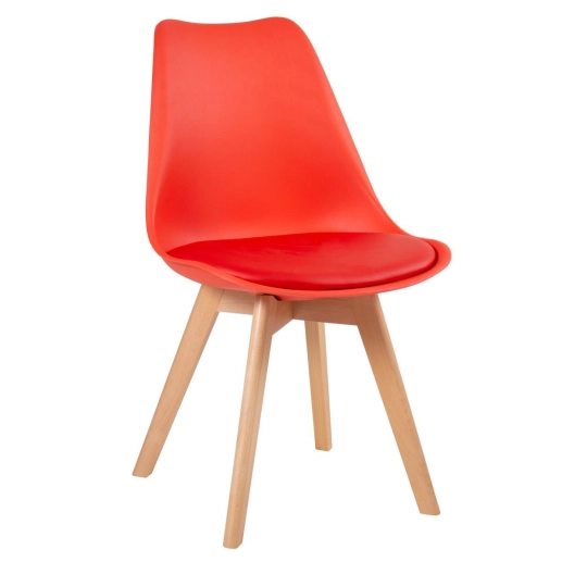 Produto Kit 6 cadeiras Leda com assento estofado Vermelho