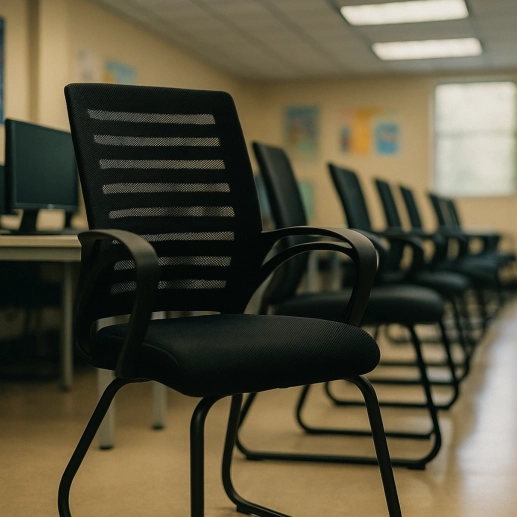 Produto Kit 6 Cadeiras Office Escritório Base Fixa Viena, Preto