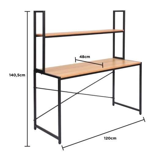 Mesa Escrivaninha de Escritório com Apoio Aéreo Talling - Preto Produto Mesa Escrivaninha de Escritório com Apoio Aéreo Talling - Preto