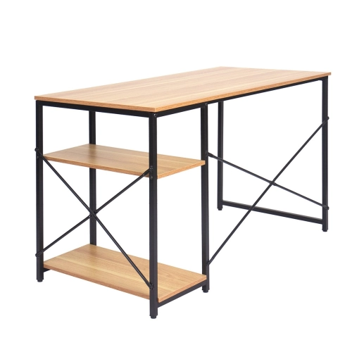 Produto Mesa Escrivaninha de Escritório Flan com Apoio Lateral 120 cm X 60 cm - Preto