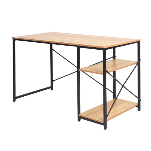 Produto Mesa Escrivaninha de Escritório Flan com Apoio Lateral 120 cm X 60 cm - Preto