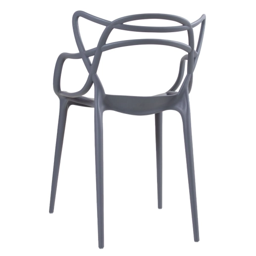 Produto Kit 12 Cadeiras de jantar Master Allegra Design Moderno em Polipropileno - Cinza escuro