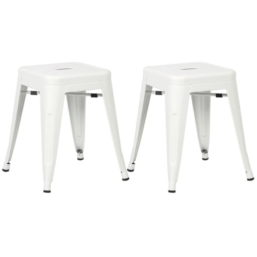 Kit 2 Banquetas baixa para cozinha Iron Tolix 45 cm - Branco Produto Kit 2 Banquetas baixa para cozinha Iron Tolix 45 cm - Branco