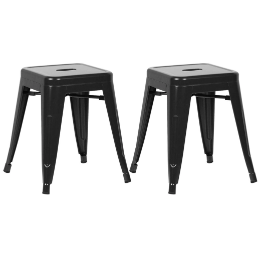 Produto Kit 2 Banquetas baixa para cozinha Iron Tolix 45 cm - Preto