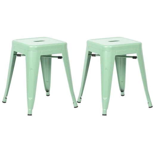 Produto Kit 2 Banquetas baixa para cozinha Iron Tolix 45 cm - Verde Claro