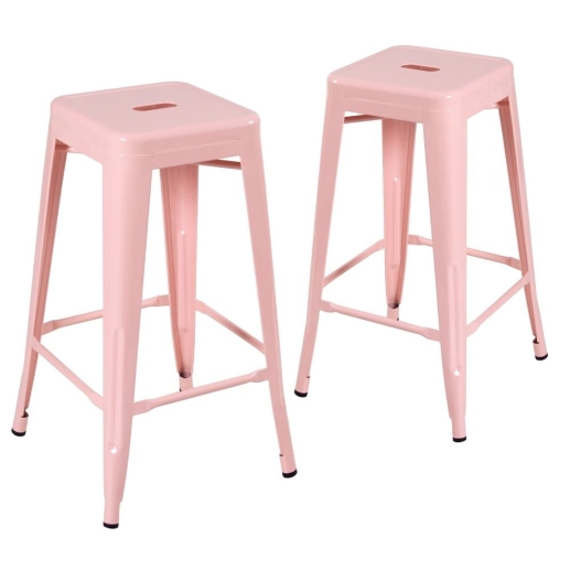 Kit 2 Banquetas alta para bancada Iron Tolix 76 cm – Rosa antigo Produto Kit 2 Banquetas alta para bancada Iron Tolix 76 cm – Rosa antigo