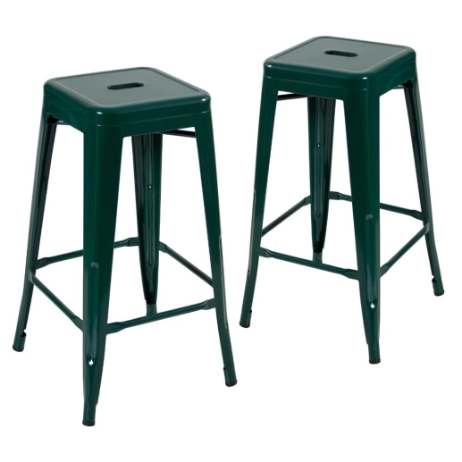 Kit 2 Banquetas alta para bancada Iron Tolix 76 cm – Verde escuro Produto Kit 2 Banquetas alta para bancada Iron Tolix 76 cm – Verde escuro