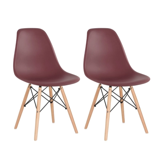 Produto Kit 2 Cadeiras de jantar Charles Eames Eiffel DSW em Polipropileno - Marrom