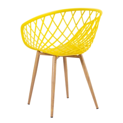 Kit 2 cadeiras Clarice Nest com braços + 2 cadeiras Cleo - Amarelo Produto Kit 2 cadeiras Clarice Nest com braços + 2 cadeiras Cleo - Amarelo