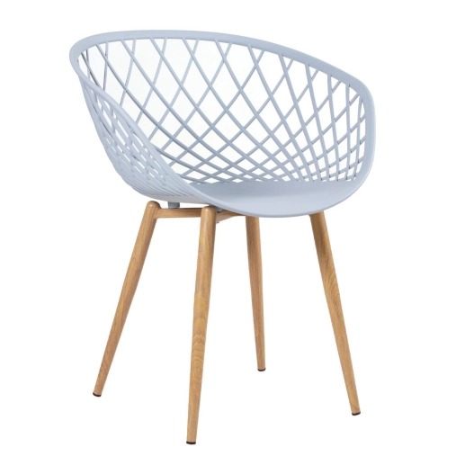 Produto Kit - 2 cadeiras Clarice Nest com braços + 2 cadeiras Cleo - Cinza