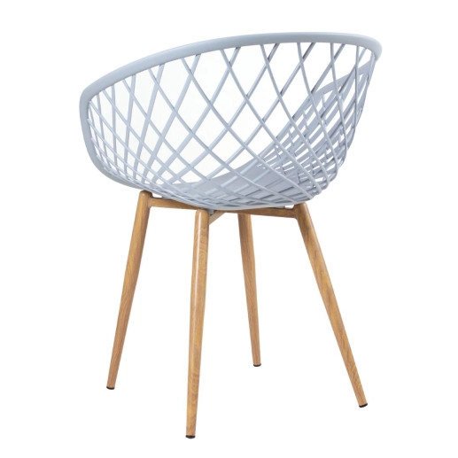 Produto Kit - 2 cadeiras Clarice Nest com braços + 2 cadeiras Cleo - Cinza