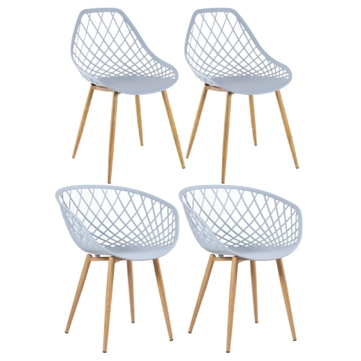 Produto Kit - 2 cadeiras Clarice Nest com braços + 2 cadeiras Cleo - Cinza