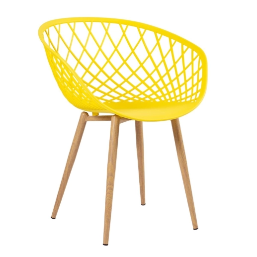 Produto Kit 2 cadeiras Clarice Nest com braços + 8 cadeiras Cleo - Amarelo