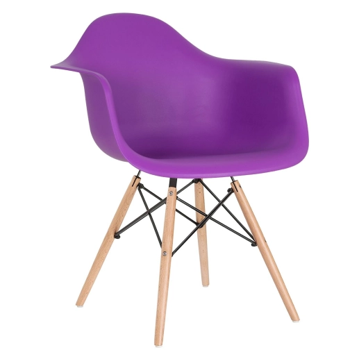 Produto Kit 2 cadeiras Eames DAW com braços + 2 cadeiras Eiffel DSW Roxo