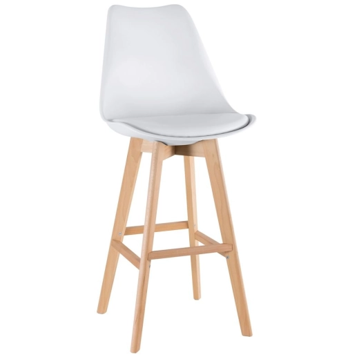 Produto Kit 2 banquetas + 4 cadeiras estofadas Leda - Branco