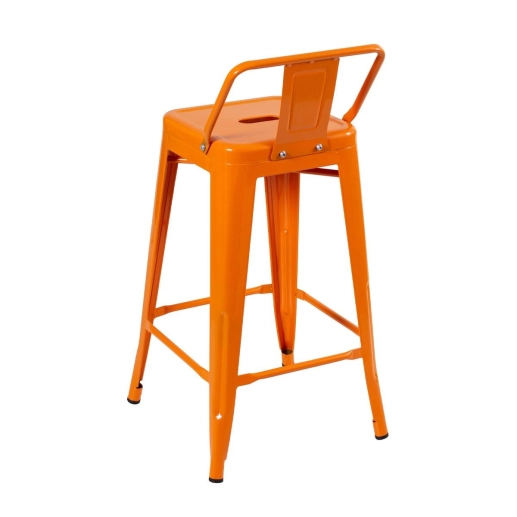Kit 2 banquetas médias para bancada Iron Tolix com encosto 66 cm - Laranja Produto Kit 2 banquetas médias para bancada Iron Tolix com encosto 66 cm - Laranja