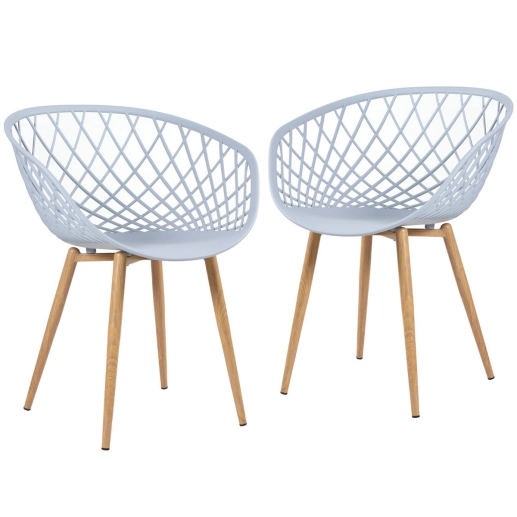 Produto Kit 2 Cadeiras de jantar Clarice Nest com design moderno e anatômico - Cinza