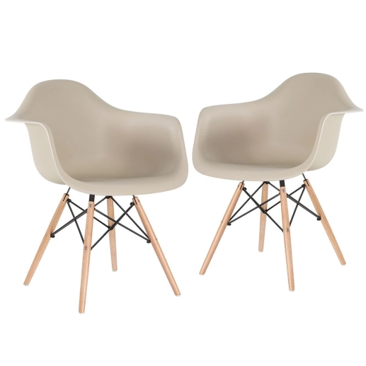 Produto Kit 2 Cadeiras de jantar Charles Eames Eiffel DAW em Polipropileno - Nude
